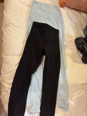 lululemon athletica High-Rise Leggings in Black and Light Blue